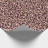 Roze en gouden pot patroon cadeaupapier (Hoek)
