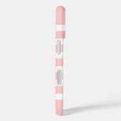 Roze en Gouden Preppy Strepen Monogram Case-Mate iPhone Case (Achterkant / Rechts)