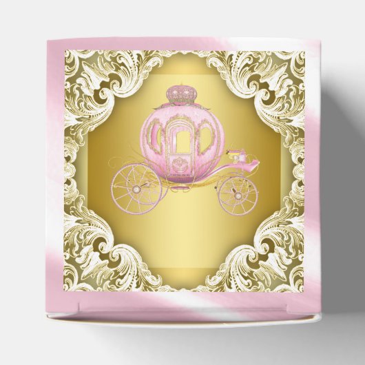 Roze en gouden prinses bedankdoosjes (Bovenkant)