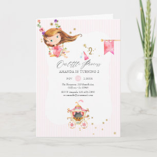 Roze en Gouden Prinses Meisje 2e Verjaardagsfeest