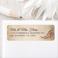 Roze en Gouden Prinses Schoen Elegant Retouradres