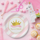 Roze en Gouden Prinses Verjaardagsfeest Papieren Bordje (Feest)