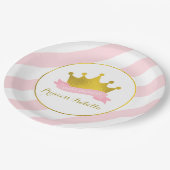Roze en Gouden Prinses Verjaardagsfeest Papieren Bordje (Gekanteld)