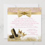 Roze en gouden Quinceanera verjaardagsfeestje Kaart (Achterkant)