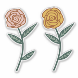 Roze en gouden Rozen Set van Sticker