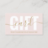 Roze en gouden script loyaliteit cadeaubon kapsalo kortingskaartje (Voorkant)