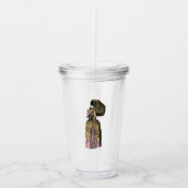 Roze en Gouden Steampunk Acryl Drinkbeker (Voorkant)