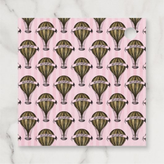 Roze en Gouden Steampunk Bedankjes Labels (Achterkant)