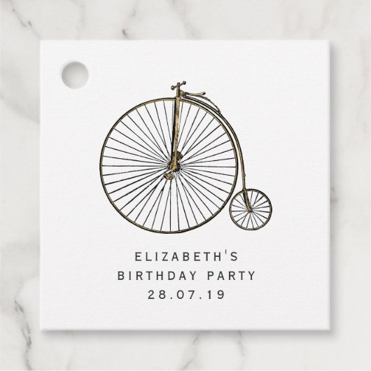 Roze en Gouden Steampunk Bedankjes Labels (Voorkant)