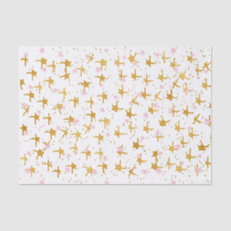 Roze en gouden sterren Confetti Tissue Paper Tissuepapier