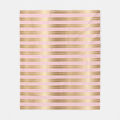 Roze en gouden strepenpatroon fleece deken (Voorkant)