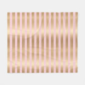Roze en gouden strepenpatroon fleece deken (Voorkant (Horizontaal))