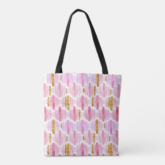 Roze en gouden stripper-Canvas tas (Achterkant)