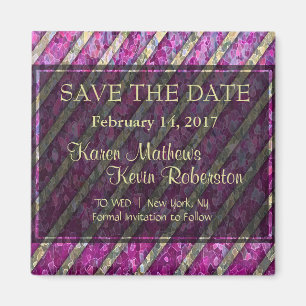 Roze en gouden strips magneet