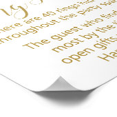 Roze en Gouden Trouwfeest Bord Poster (Hoek)