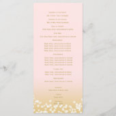 Roze en gouden Twinkle Lights bruiloft programma (Achterkant)