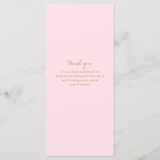 Roze en gouden Twinkle Lights bruiloft programma (Achterkant)