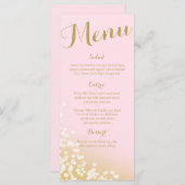 Roze en gouden Twinkle Lights bruiloft programma (Voorkant / Achterkant)