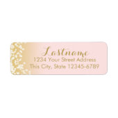 Roze en gouden Twinkle Lights Etiket (Voorkant)