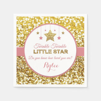 Roze en gouden Twinkle Twinkle kleine ster servett Servet