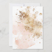Roze en gouden uitnodigingen voor 60ste verjaardag (Achterkant)