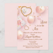 Roze en gouden Valentijns bruidsshower Kaart (Voorkant / Achterkant)