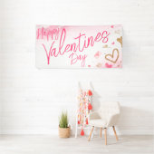Roze en gouden Valentijnsdag banner (Insitu)