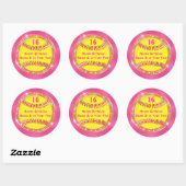  Roze en Gouden Verjaardag Softbal Stickers (Vel)