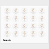 Roze en Gouden Waterverf Schattigee Walvis Baby sh Ronde Sticker (Vel)