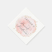 Roze en Gouden Waterverf Sweet Sixteen Servet (Hoek)