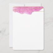 Roze en gouden Waterverf Uitnodiging tot bruiloft (Achterkant)