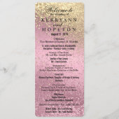 Roze en gouden weddenschappen programma (Voorkant)