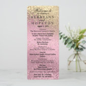 Roze en gouden weddenschappen programma (Staand voorkant)