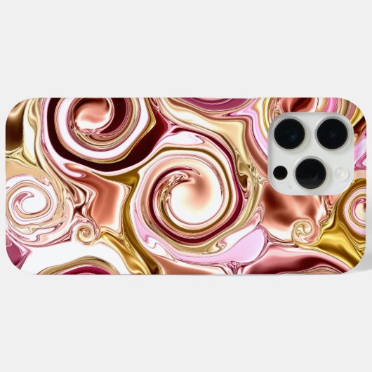 Roze en gouden wervelingen Case-Mate iPhone case (Achterkant (horizontaal))