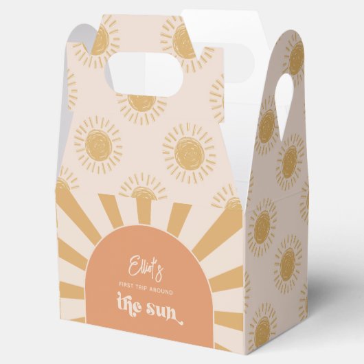 Roze en Gouden Zon Favor Box Bedankdoosjes (Geopend)