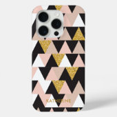 Roze en goudgeometrisch Abstract patroon Case-Mate iPhone Case (Achterkant)