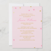 Roze en goudglitter Confetti Afstuderen Kaart (Achterkant)