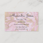 Roze en goudglitter en Sparkle Marble Visitekaartje (Achterkant)