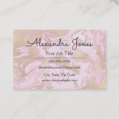 Roze en goudglitter en Sparkle Marble Visitekaartje (Achterkant)