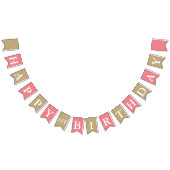 Roze en goudglitter First Birthday Party Banner (Alle)