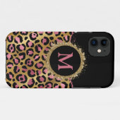 Roze en goudglitter initiaal Hoesje-M Case-Mate iPhone Case (Achterkant (horizontaal))