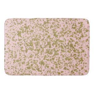 Roze en goudglitter-meisje met moderne platter badmat