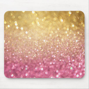 roze en goudglitter muismat