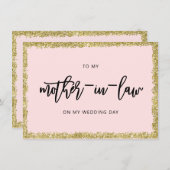 Roze en goudglitter Naar mijn moeder op een legale Kaart (Voorkant / Achterkant)