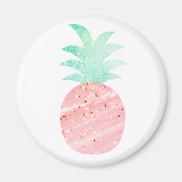 Roze en goudglitter Pineappel Magnet Magneet