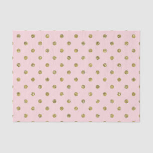 Roze en goudglitter Sparkle Polka Dots Chic Party Tissuepapier