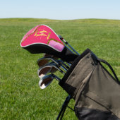 Roze en goudgrijs Glitter Monogram Golfheadcover (Insitu)