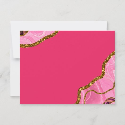 Roze en goudgrijs Glitter Monogram Notitiekaartje (Achterkant)