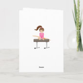 Roze en goudgymnastiek 4e verjaardag kaart (Achterkant)