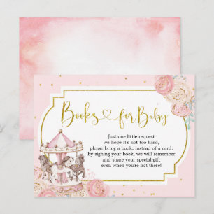 Roze en goudhandschoenen voor Baby Uitnodiging Briefkaart